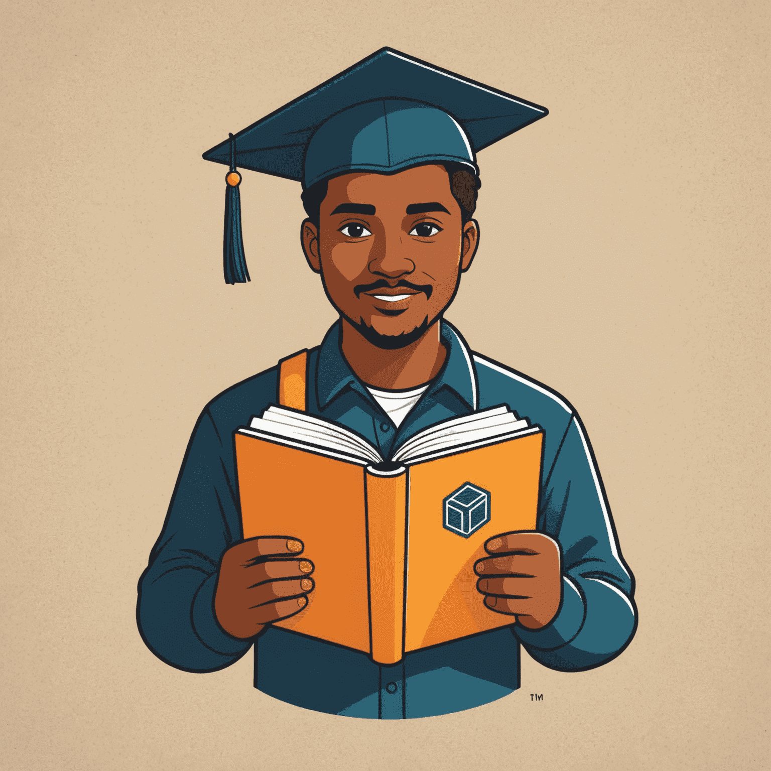 hatente_click logo - A stylized book with a mentor and student icon