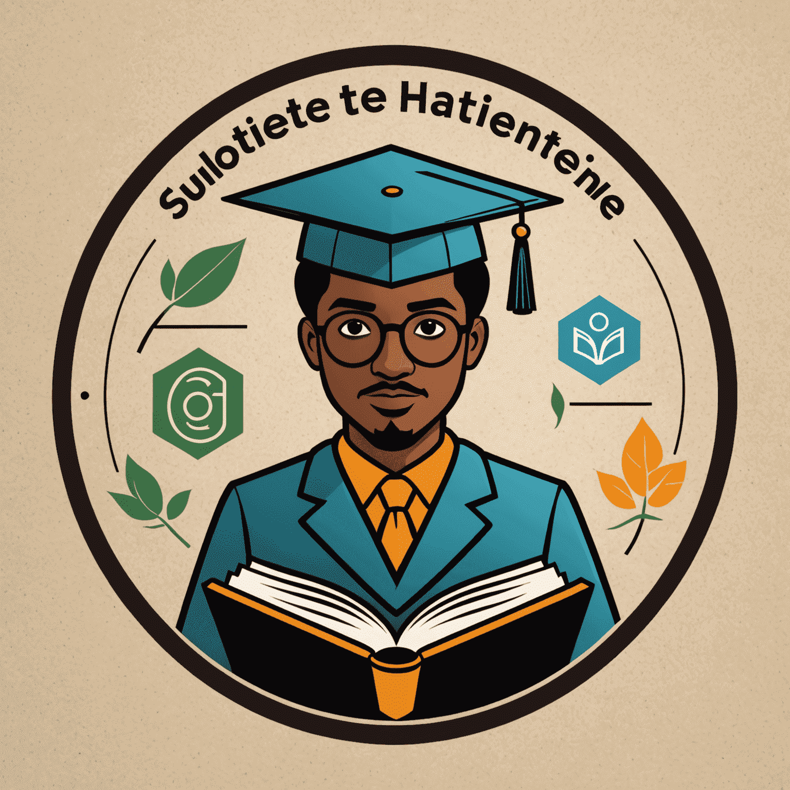 hatente_click logo - A stylized book with a mentor and student icon