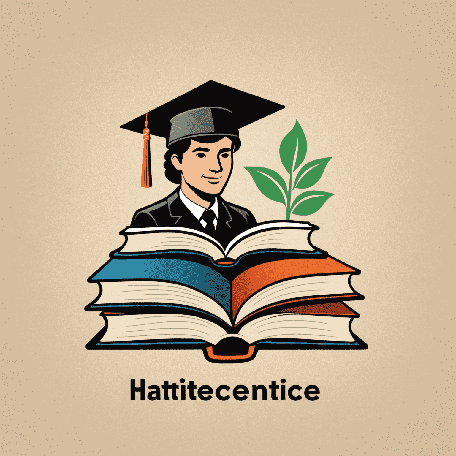 hatente_click logo - A stylized book with a mentor and student icon